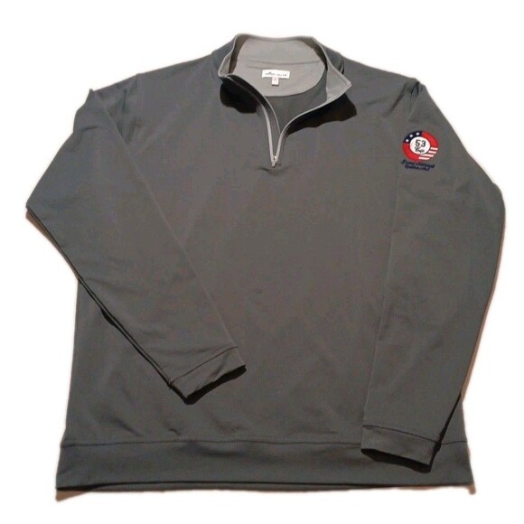 Peter Millar Perth Performance Gray Mens Large Quarter Zip Pullover Golf 53 Cup - Picture 1 of 6